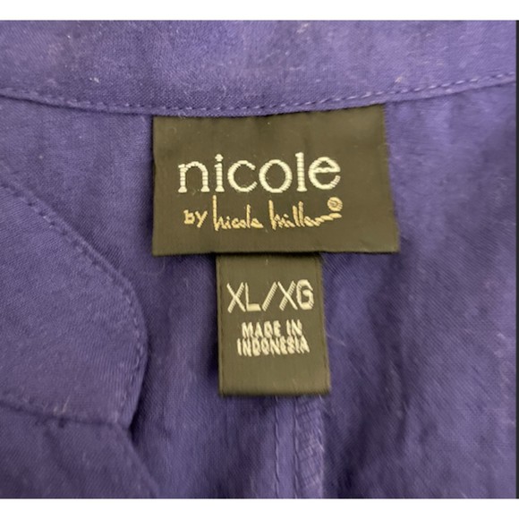 Nicole by Nicole Miller Tie Back Long Sleeve Tunic Button Shirt - Sz XL - Picture 6 of 7